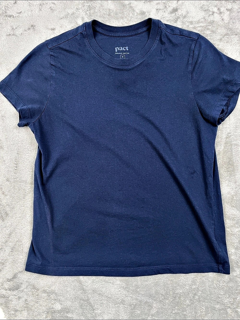 Pact M Softspun Essential Crewneck 100% Organic Cotton Tee in Blue